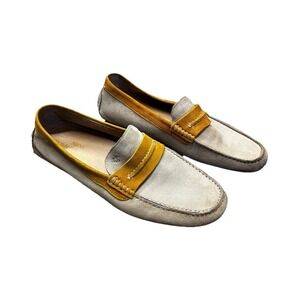 Donald J. Pliner Tan and Cream Loafers